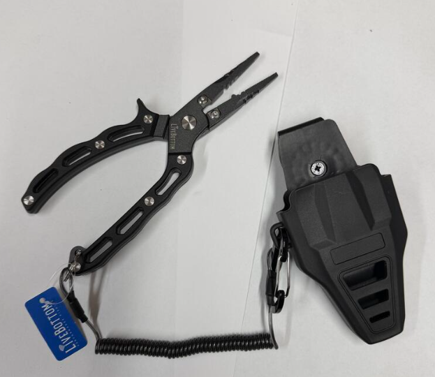 Livebottom Fishing Pliers With Lanyard And Sheath Belt Clip Attached