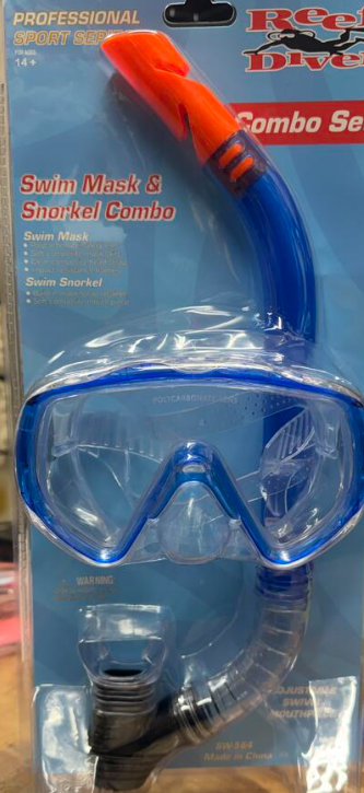 Strand Import Reef Diver Adult Professional Series Mask and Snorkel Set.