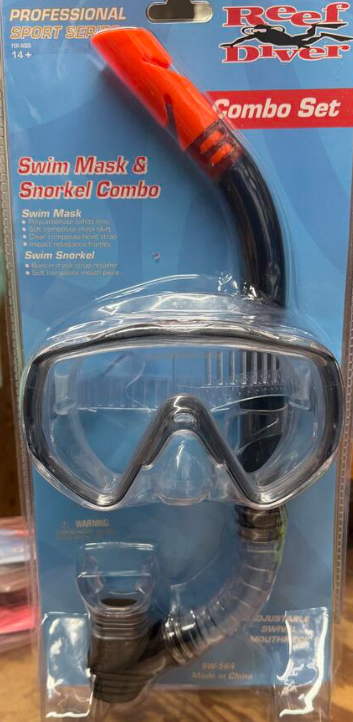 Strand Import Reef Diver Adult Professional Series Mask and Snorkel Set.