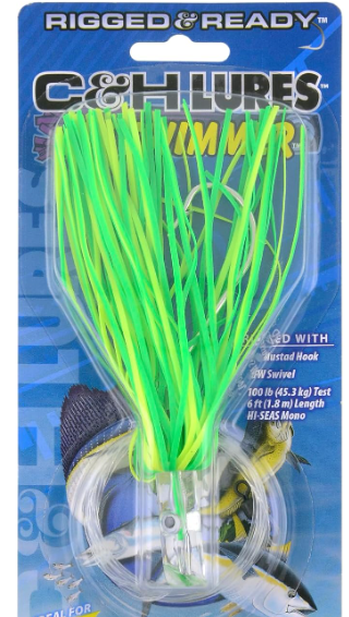 C&H Lil Swimmer Rigged 7/0 Mustad Hook AFW Swivel 100lb Grand Slam Mono Line 6ft