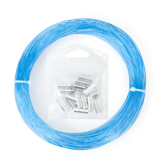 Bluewing Outrigger Line Rigging Kit Mono 20pcs Aluminum Sleeve Crimps 50YD 400lb