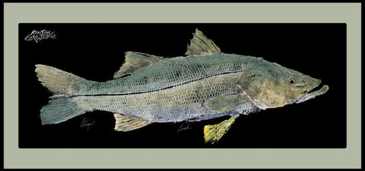 Realfish USA  Gyotaku  “ Snook" Floor Door Mat 18" x 40" Rabalo