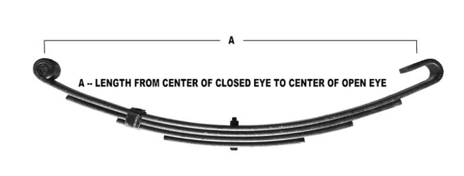 3-Leaf Single-Eye Open End Slipper Spring for 1,725-lb Trailer Axles - 26" Long 1-3/4" Wide