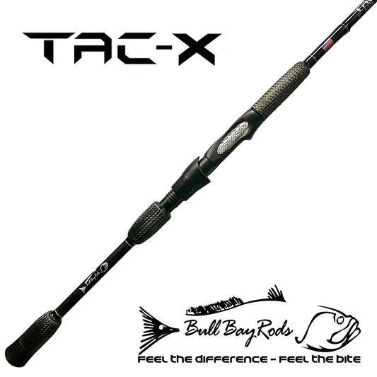 Bull Bay Tackle Tac-X Carbon Fiber Spinning Rod 7'6" 10-20lb Medium Heavy - Fast Action