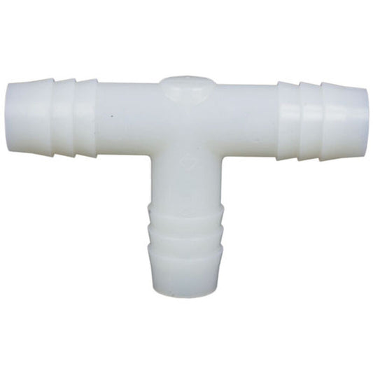 Nylon Plumbing Fitting 3/8" ID  3-Way Tee Fitting - White.