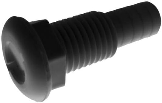 TH Marine Thru Hull - Straight - 1-1/8" Hose - Black.