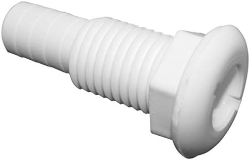 T-H Marine Thru Hull - Straight - 3/4" Hose - White.