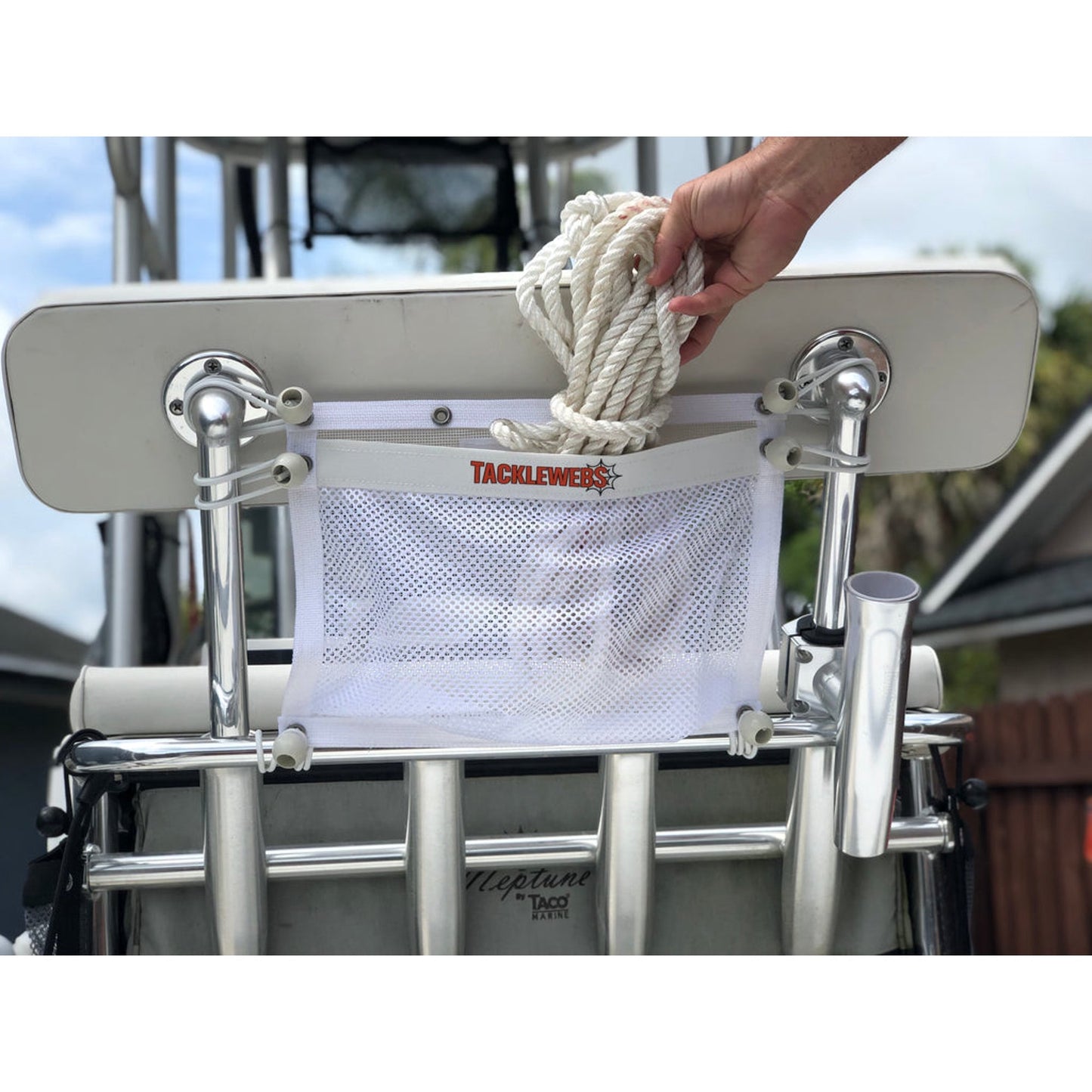 TackleWebs 16"W x 12"H White Bungee Pocket