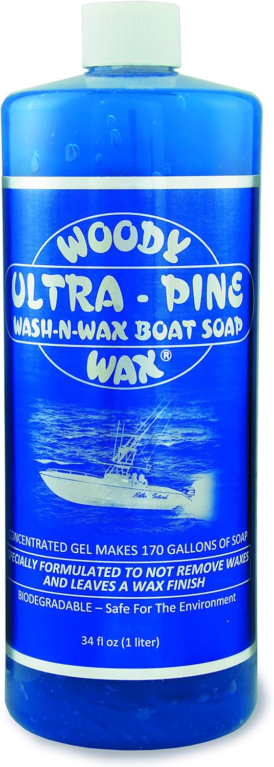 Woody Wax Boat Soap Ultra Pine Wash 34 Ounce.