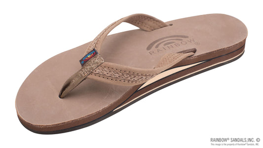 Rainbow Sandals Women's The Willow – Double Layer Arch Support Premier Leather with Inset Double Braided 3/4” Medium Strap