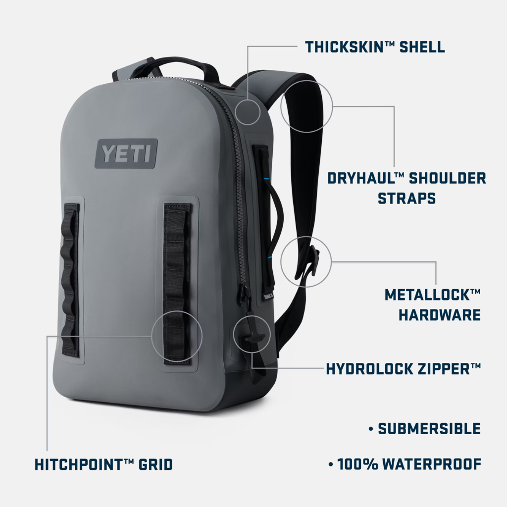 YETI® Panga 28L WaterProof Backpack Bag ThickSkin Shell - Black