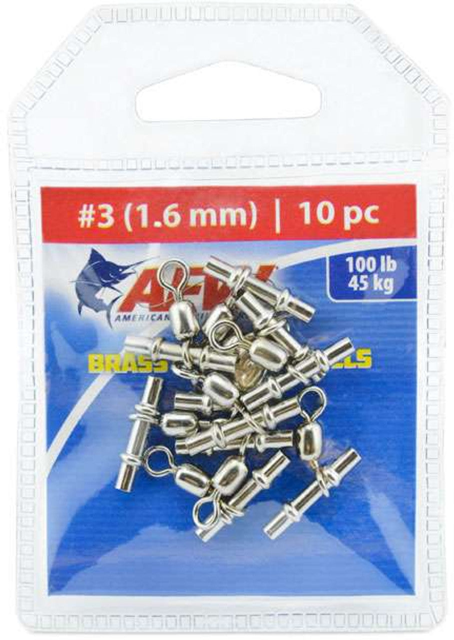 American Fishing Wire Nickel Brass Sleeve Swivels 10 Pack