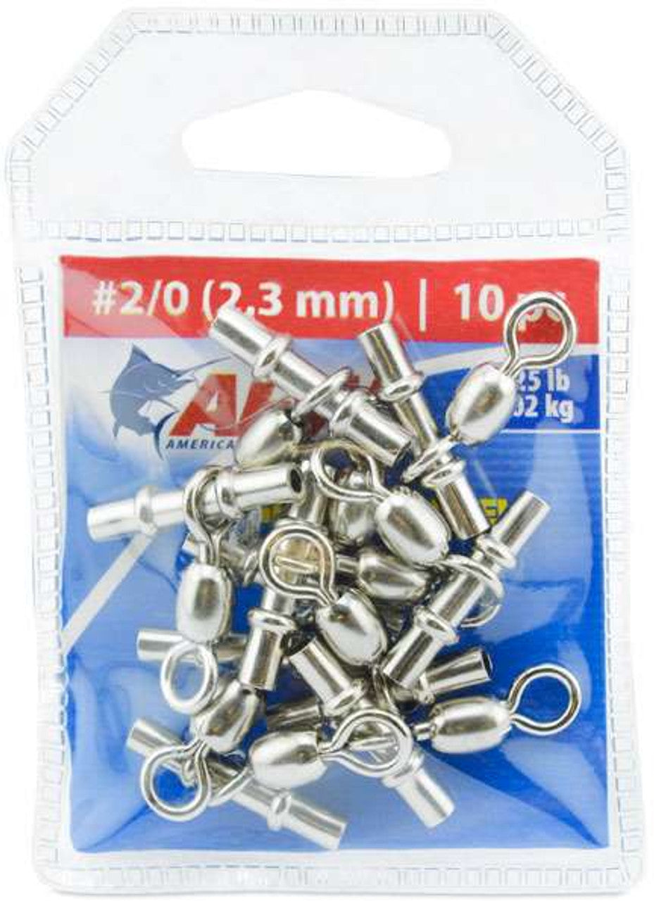 American Fishing Wire Nickel Brass Sleeve Swivels 10 Pack