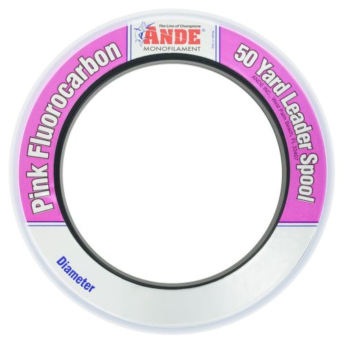 Ande Pink Fluorocarbon Leader - 50 yd. Wrist Spool