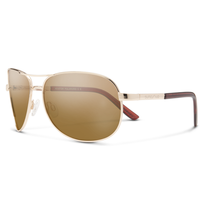 Suncloud Aviator Gold/ Polarized Brown lense Sunglasses