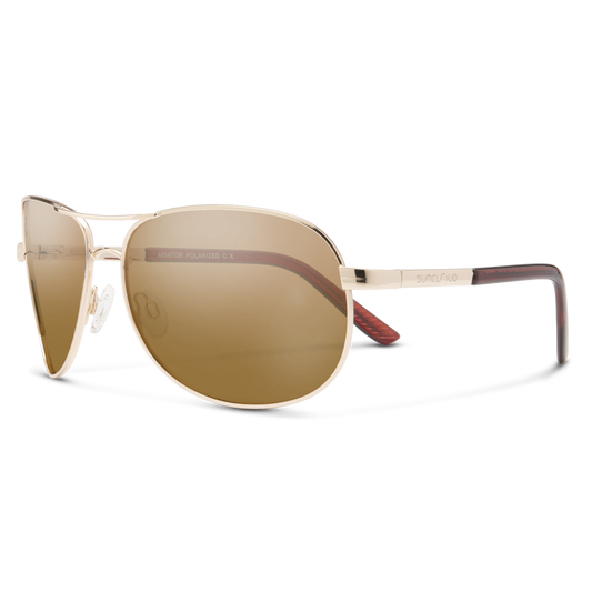 Suncloud Aviator Gold/ Polarized Brown lense Sunglasses