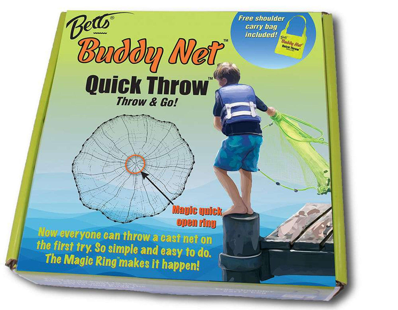 Betts Buddy Quick Throw Net 4' 3/8 Mesh