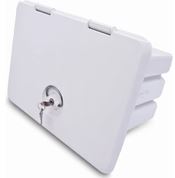 Tackle Center with 13" x 17" Hatch w/3 Plano Style 3700 Trays - Polar White