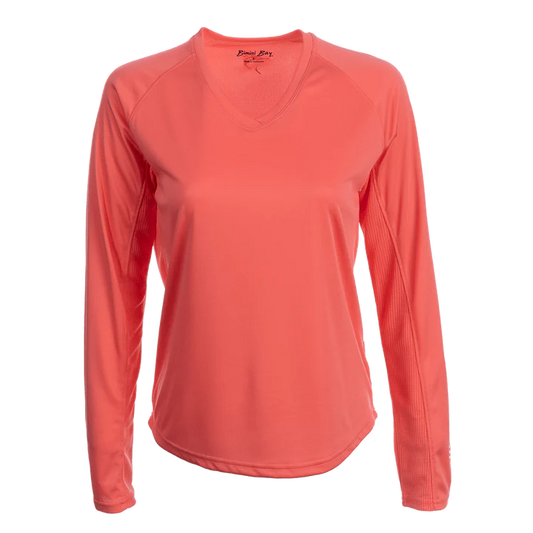 Bimini Bay Women's Cabo Long Sleeve Coral Shirt Small