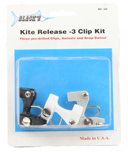 Black Marine RC60 Kite Release 3 Clips Kit