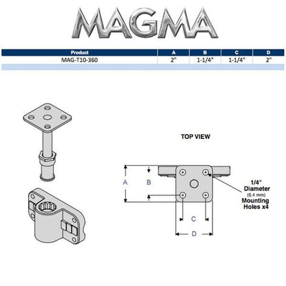 Magma Products, T10-360 Tempress Fish-On Socket Fish-Rod Holder Mount