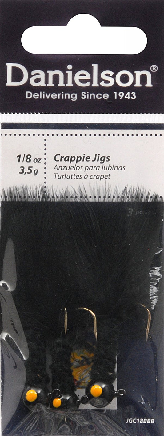 Danielson JGC18BBB Crappie Jig 1/8oz Black