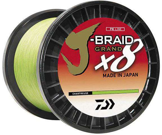 Daiwa J-Braid X8 Grand Braided Line - Chartreuse - 80lb - 3000yd