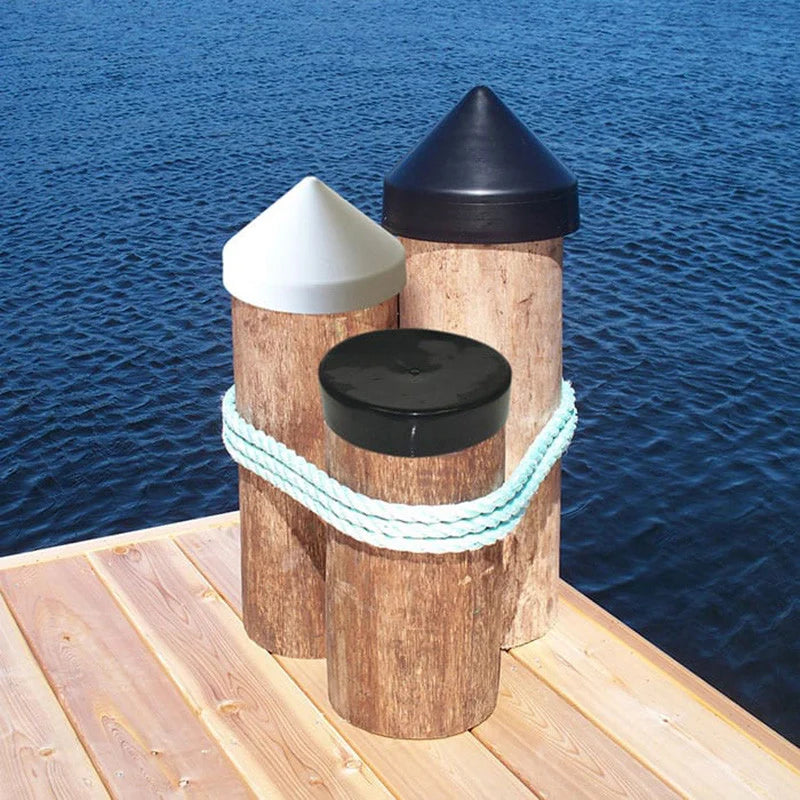 Dock Edge + PVC Cone Head Piling Cap, Off White, 7-Inch