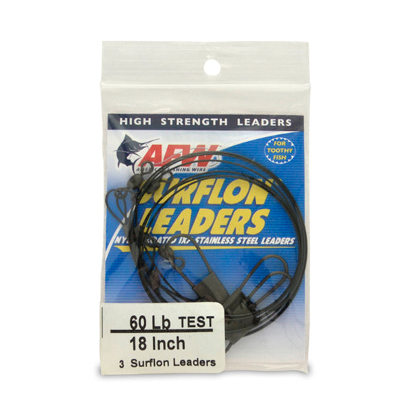 AFW Surflon Leaders, Nylon Coated 1x7 Stainless Steel Wire Black