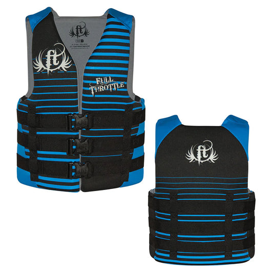 Full Throttle Rapid Dry Life Vest Teen 90lbs & Over Black/Blue