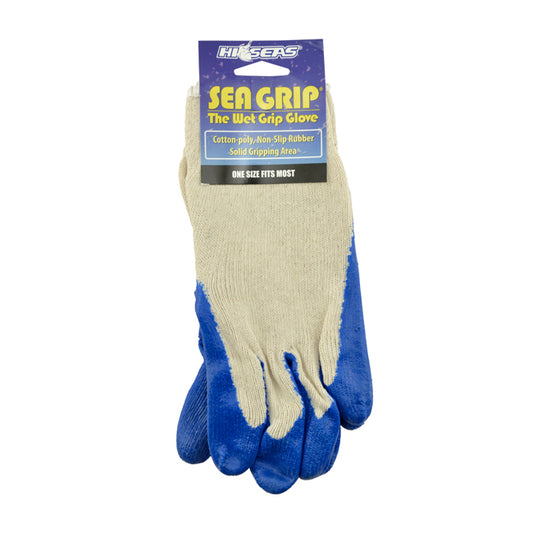 Sea Grip Non-Slip Gloves, Dark Blue/White, Large, 1 pair