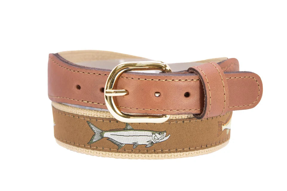 Zep Pro Backcountry Slam Men's Woven Ribbon Belt Snook Tarpon Redfish Sea Trout