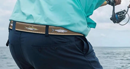 Zep Pro Backcountry Slam Men's Woven Ribbon Belt Snook Tarpon Redfish Sea Trout