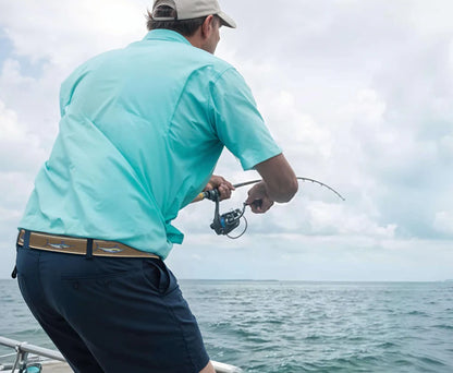 Zep-Pro Woven Ribbon Belt Brown Offshore Billfish Slam Buff Tan