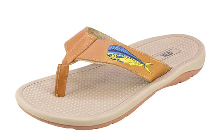 Zep-Pro Leather Mahi Dolphin Dorado Tan Men's Sandals