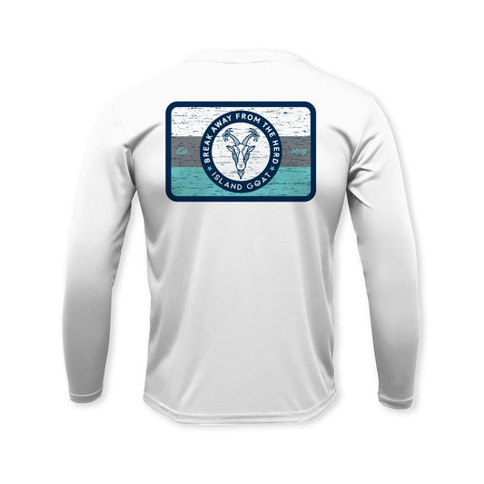 Island Goat Long Sleeve Performance Silver Shirt - Silver UPF 50+