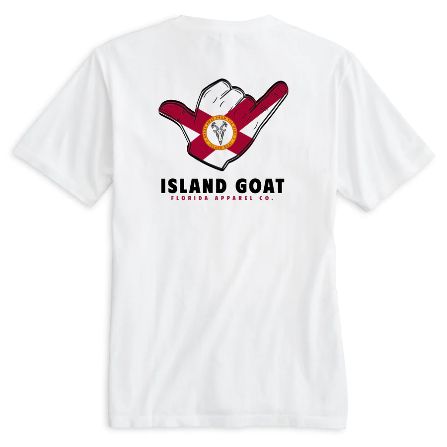 Island Goat Short Sleeve White Shirt - Shaka Tee