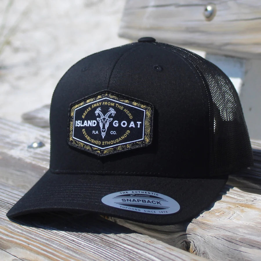 Island Goat - Black/Black Snapback Hat