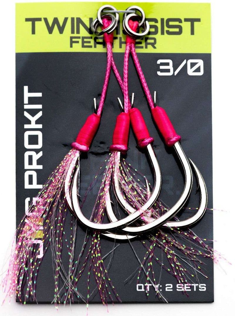JYG PRO Fishing Feathered Twin Assist Hooks