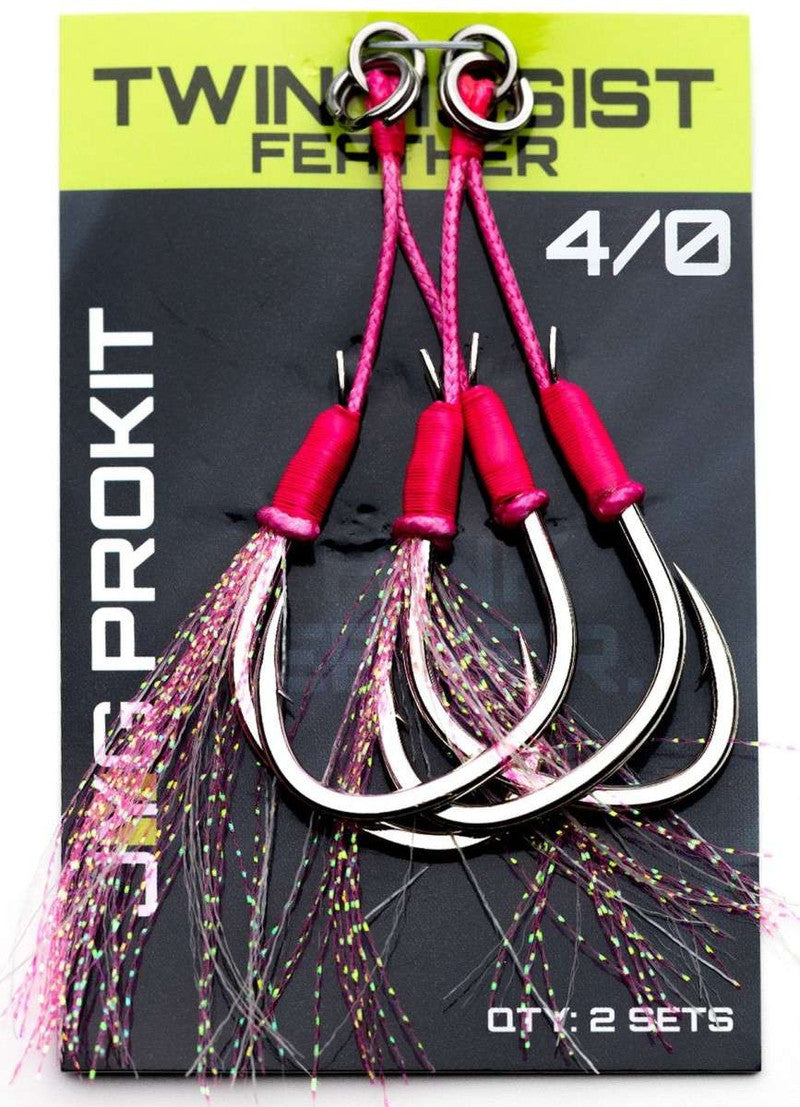 JYG PRO Fishing Feathered Twin Assist Hooks