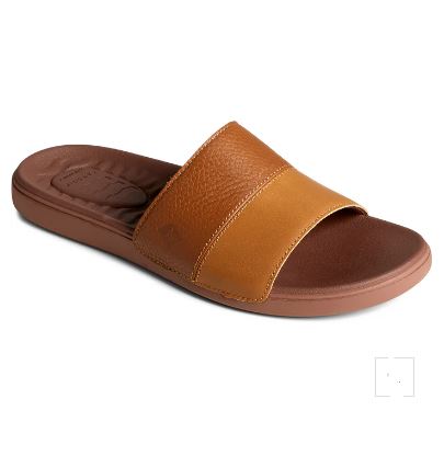 Men's Plushwave Dock Slide Tan Sandal Size: 8