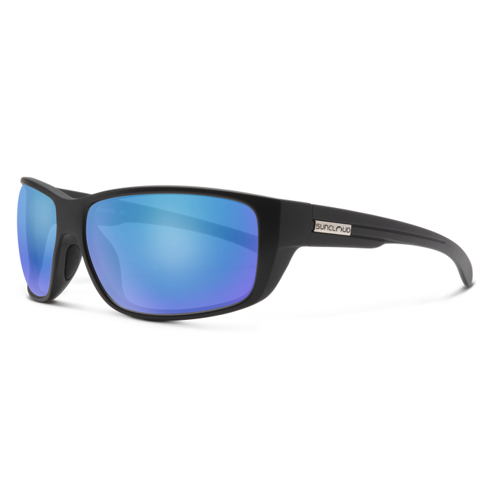 Suncloud Matte Black/Polar Blue Mirror Milestone Sunglasses