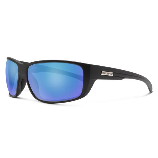 Suncloud Matte Black/Polar Blue Mirror Milestone Sunglasses