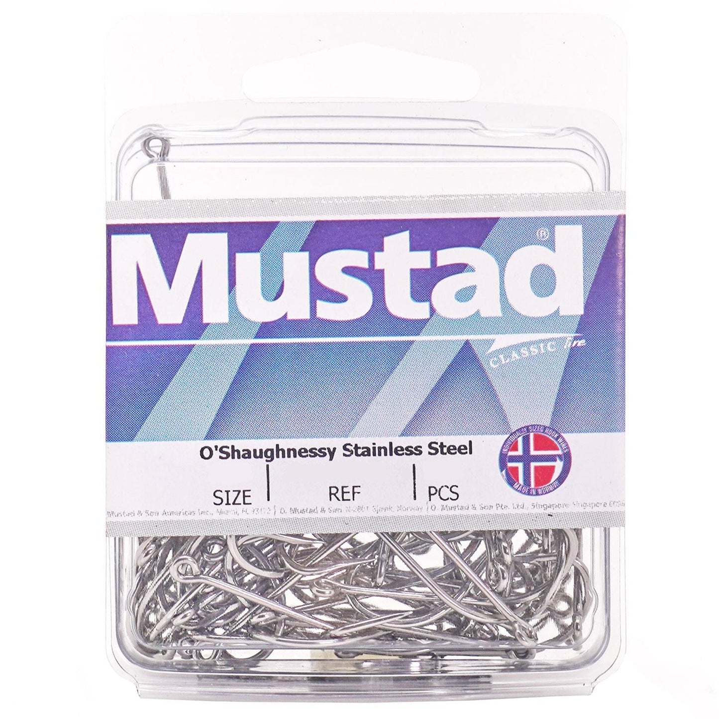 Mustad 34007-SS O'Shaughnessy Stainless Steel Hooks 50 Pack