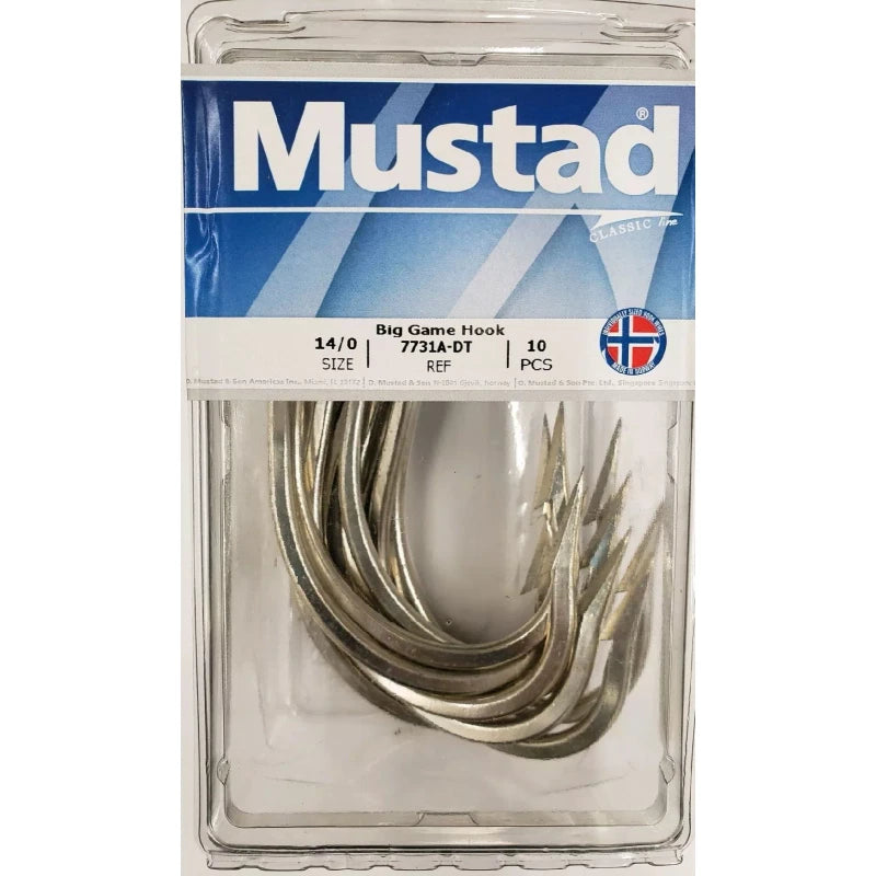 Mustad 7731-DT 10 Pack Big Game Sea Demon Hooks 10pk 7731