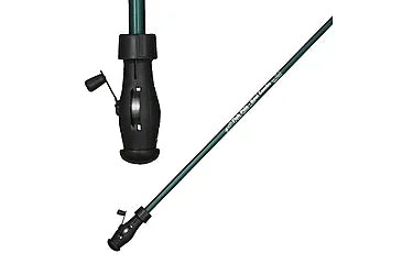 B&M Fish Pole Combo, 2 Piece, Fiberglass Telescopic Pole, Line-thru blank, 30ft 6lb-Test, Rear Mounted Reel, 10ft, FPC102