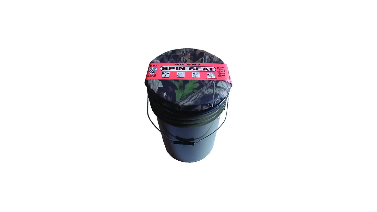 Big Bear Silent Spin Seat for 2.5-7 gal. Bucket, Camo (Fishing/Hunting) #BB-SS-1