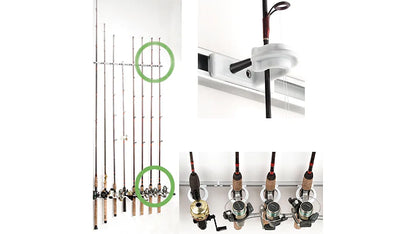 DU-BRO Fishing Trac-A-Rod Plus Storage System Holds 8 Rods with Reels Silver/White