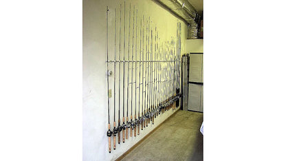 DU-BRO Fishing Trac-A-Rod Plus Storage System Holds 8 Rods with Reels Silver/White