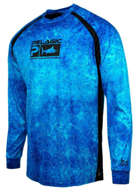 Pelagic Vaportek Long Sleeve Performance Shirt - Blue Dorado Hex - Medium